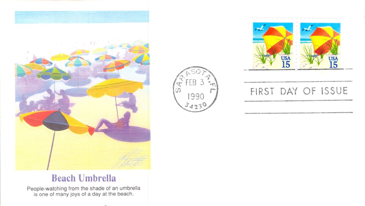 Beach Umbrella Stamps 1990