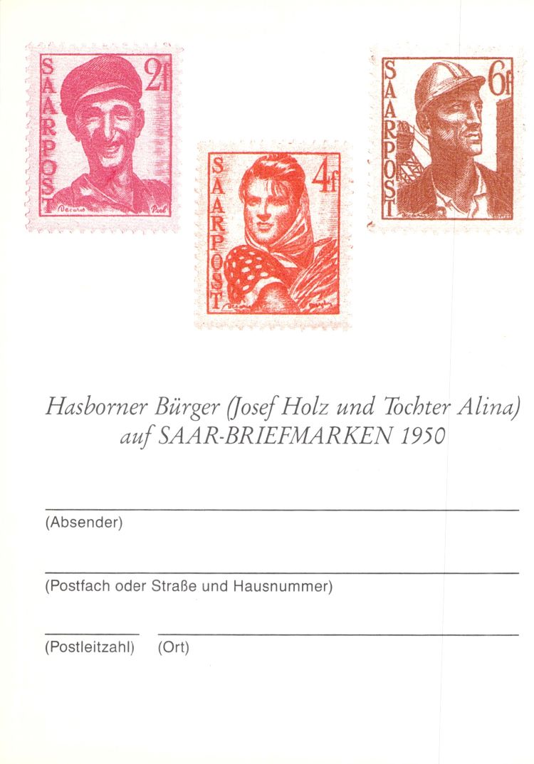 German territory of the Saar Postcard 1990