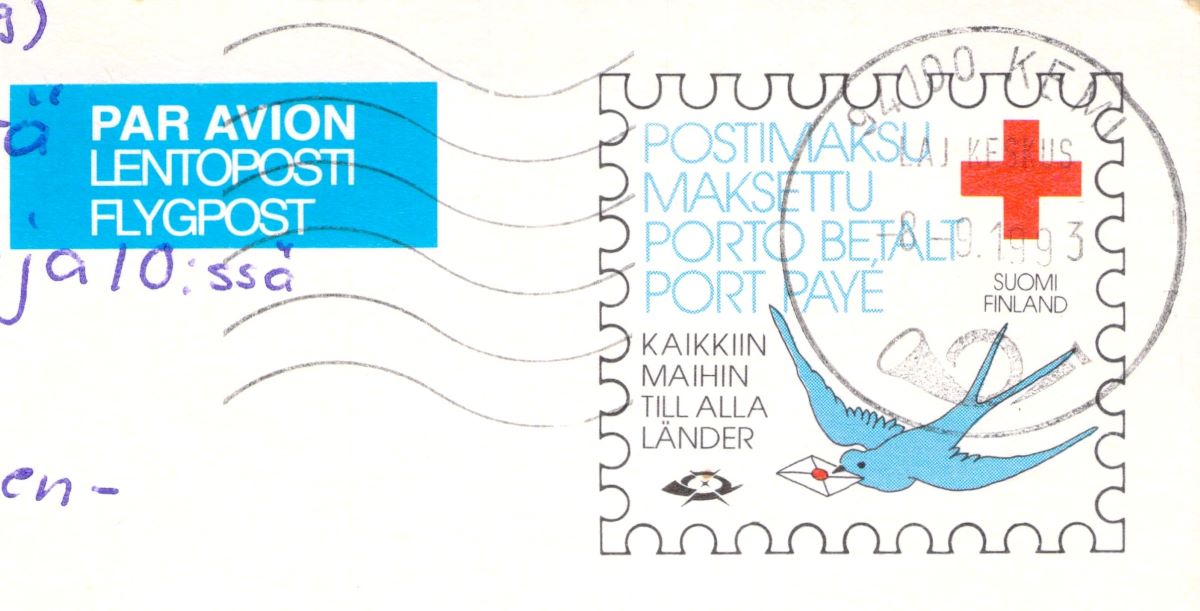 Suomi Finland Red Cross Postcard 1993