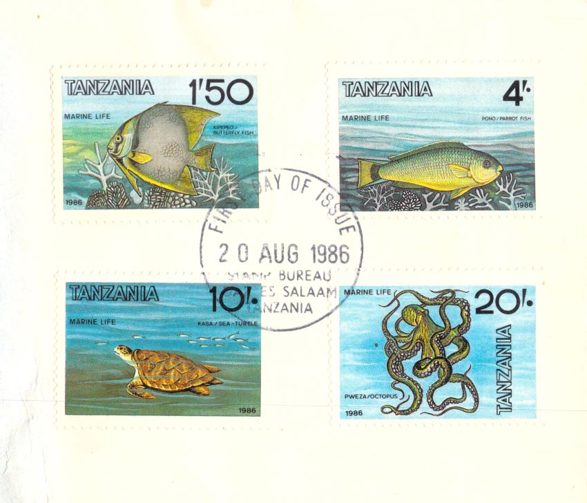Tanzania's marine life FDC 1986