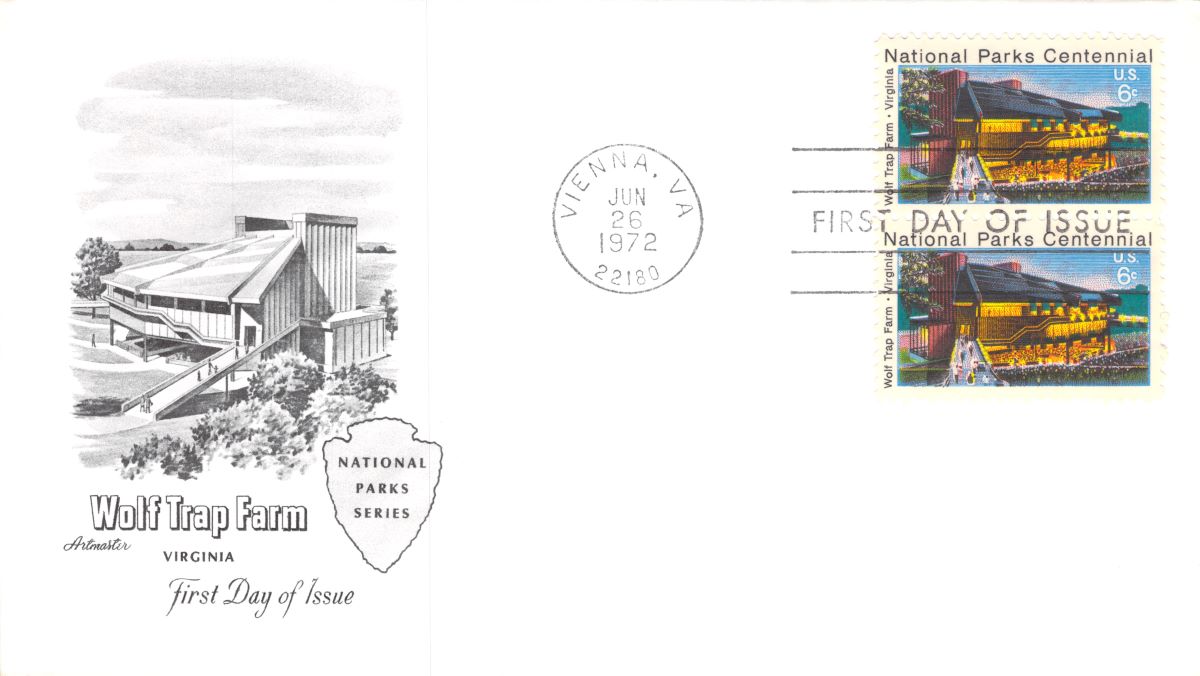 1972 Wolf Trap Farm National Park Vienna Virginia FDC