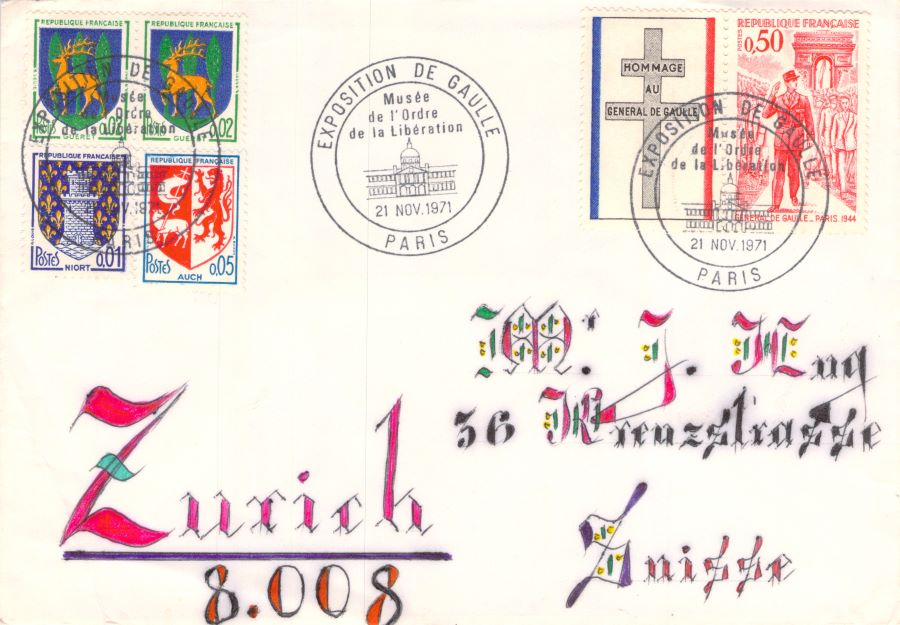 Tribute To General De Gaulle FDC France1971