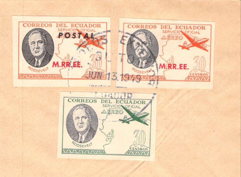 Official Air Service 1949 Correos Del Ecuador Postcard