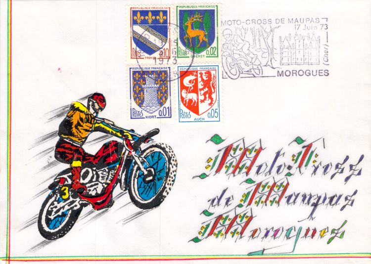 France FDC Motocross de Maupas 1973