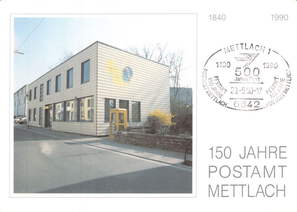 Germany Festakt 150 Jahre Postamt Mettlach Postcard