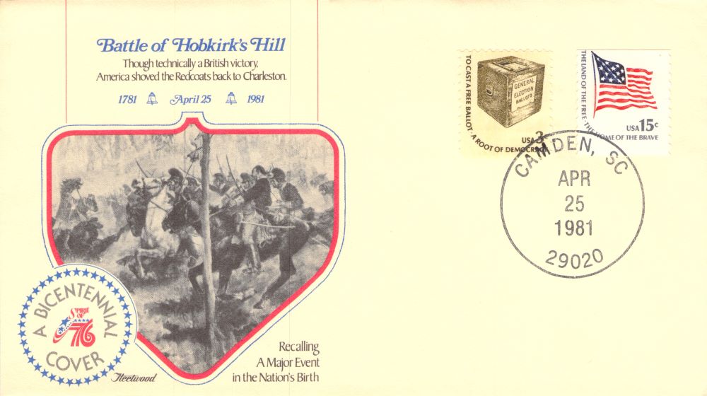 Hobkirk's Hill American Battle FDC