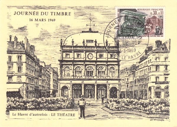 Journee Du Timbre Stamp 1969 France Postcard