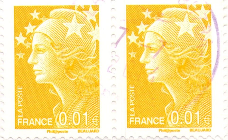 France Marianne Euro 0.01 Stamp