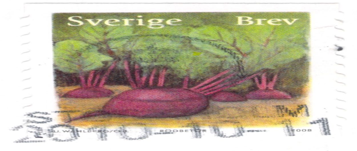 Sweden Brev Rodbetor Stamp 2008
