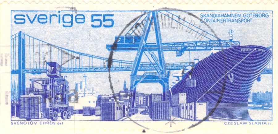 Sweden Skandiahamnen Goteborg ContainetranSport Stamp