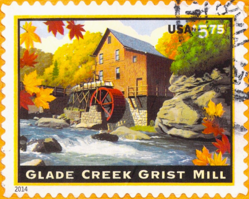 USA Glade Creek Grist Mill Stamp 2014