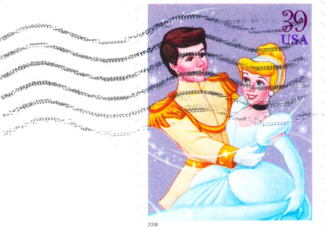 USA The Art Of Disney Cinderella And Charming Stamp