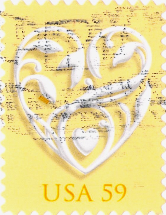 USA Wedding Hearts Stamp