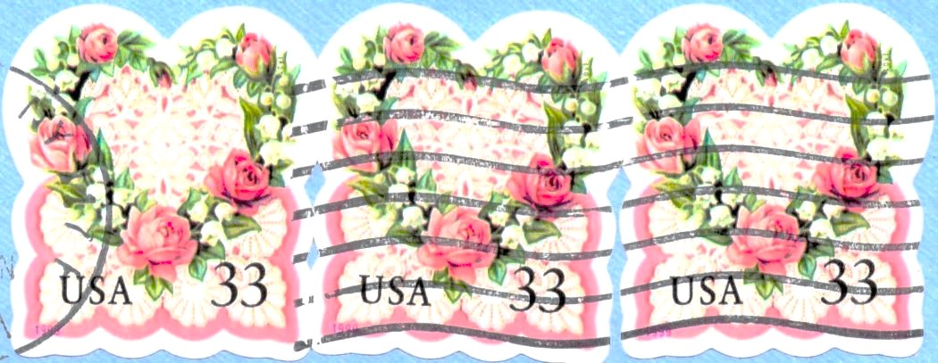 USA Love & Roses Heart Stamp