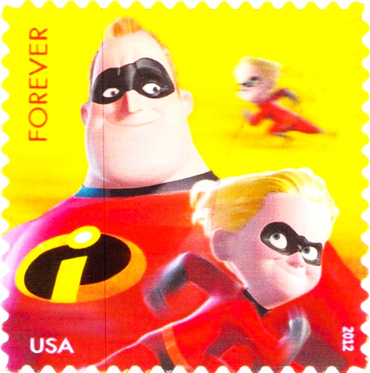 USA The Incredibles Disney Stamp