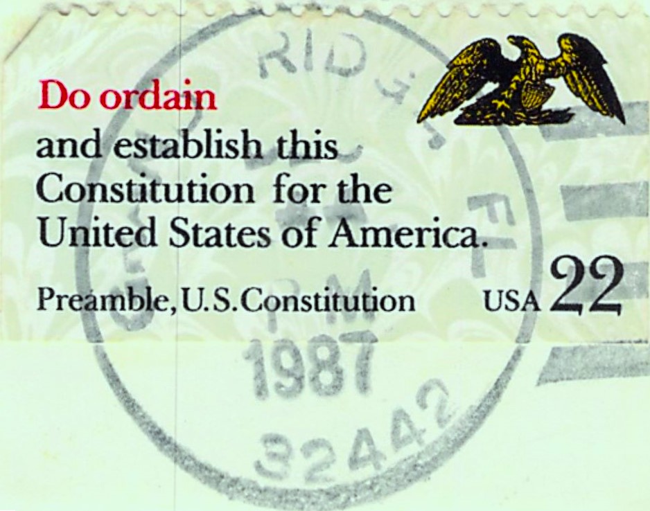 Issue: Do Ordain USA Stamp Type: Stamp Number of Stamps: 1 Stamps Denomination: 22c Issue Date: 1987 Issued By: United States Postal Service (USPS)
