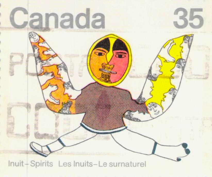 Issue: Canada Inuit spirits les Inuit's le Surnaturel Stamp Type:  Stamp Number of Stamps:  1 Denominations:  35C Issue Date:  1980 Issued By: Canada post,