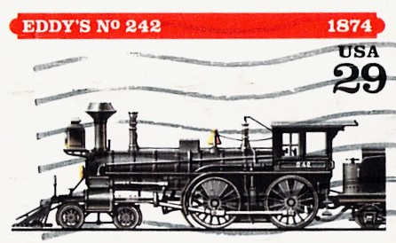Issue:  USA Train Eddy's Stamp  Type:  Stamp Number of Stamps:  1 Denominations:  29c Issue Date:  1874 Issued By: Canada post,