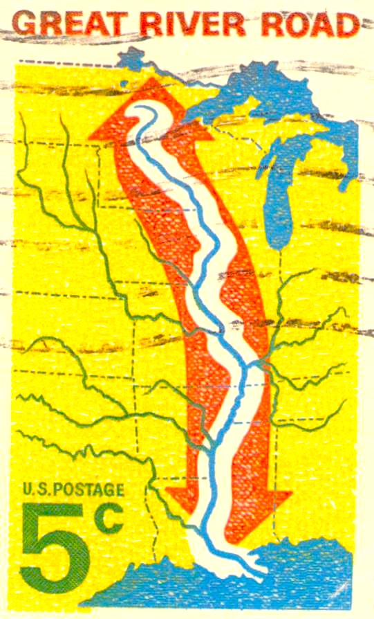 Issue:  Great River Road U.S Stamp Type:  Stamp Number of Stamps:  1 Stamps Denomination: 5c Issue Date: 1966 Issued By: United States Postal Service (USPS)