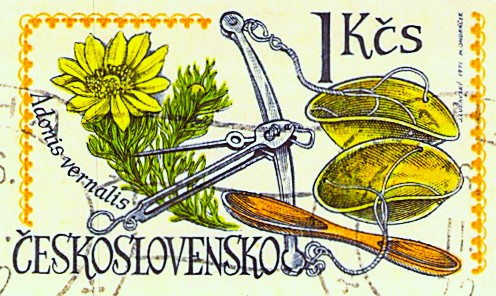 Issue:  Czechoslovakia Scales And Adonis Vernalis Stamp Type:  Stamp Number of Stamps:  1 Stamps Denomination:  1kcs Issue Date:  1971 Issued By:  Czechoslovakia Postal Service (USPS)