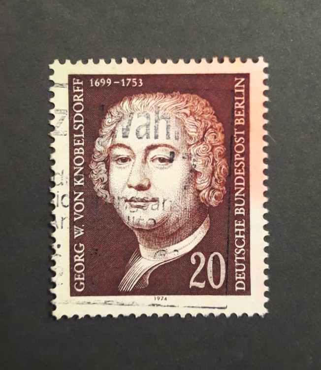 Issue:  Germany 1974 Georg Wenzeslaus Von Knobelsdorff Stamp Type:   Stamp Number of Stamps:   2 Denominations:   20 PF Issue Date:   1974 Issued By:   Germany Deutsche Post ( Deutschland )