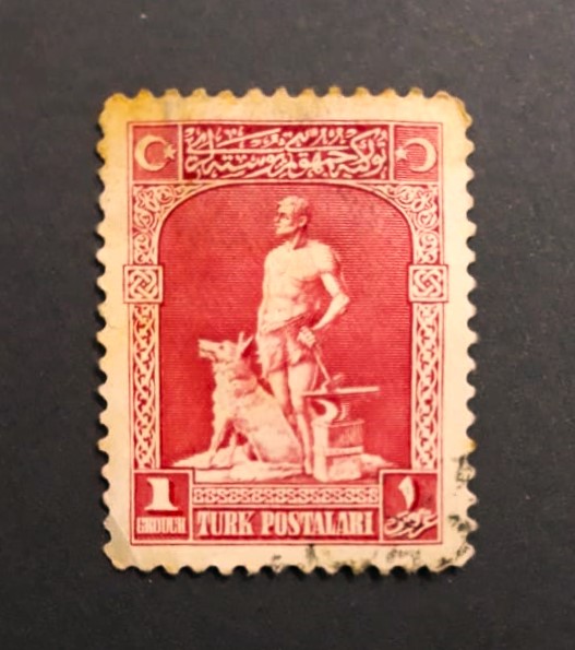 Issue:    Turkey 1926 The Legendary Blacksmith Stamp Type:    Stamp Number of Stamps:    1 Denominations:   1  E Issue Date:   1926 Issued By:    Turkey Post