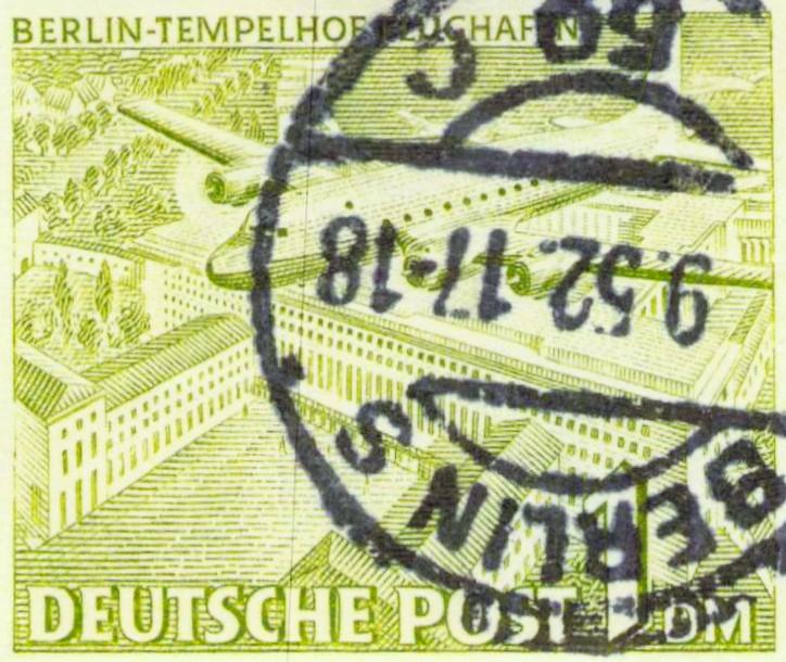 Issue:   German Berlin Tempelhof Jeluchafbn Airport Stamp Type:   Stamp Number of Stamps:   1 Denominations:   1 DM Issue Date:  1941 Issued By: Germany Deutsche Post ( Deutschland )
