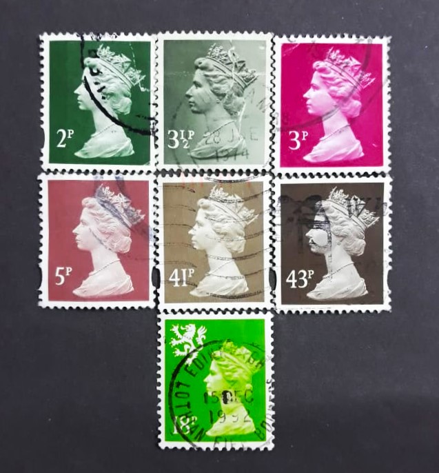 Issue:   Great Britain Queen Elizabeth II 1980 Stamps Type:   Stamp Number of Stamps:   7  Stamps Denomination:   2 P ,  3 1/2 P ,  3 P ,  5 P ,  41 P ,  43 P ,  18 P,  Issue Date:  1980 Issued By:   Royal Mail, United Kingdom (UK)