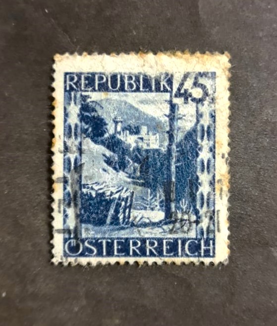 Issue:   Austrian 1946 Hartenstein Castle Stamp Type:   Stamp Number of Stamps:   1 Stamps Denomination:   45 S Issue Date:   1946 Issued By:   Australia Post