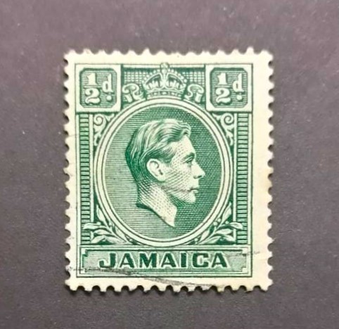 Issue:    Jamaica 1938 King George Stamp Type:   Stamp Number of Stamps:   2 Stamps Denomination:   1/2  D Issue Date:   1938 Issued By:    Jamaica Post