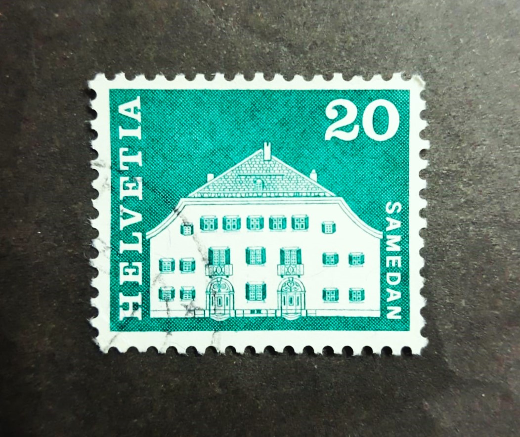 Issue:   Switzerland 1968 Planta House Samedan Stamp Type:   Stamp Number of Stamps:   3, Stamps Denomination:   20 C Issue Date:   1968 Issued By:  Switzerland Post
