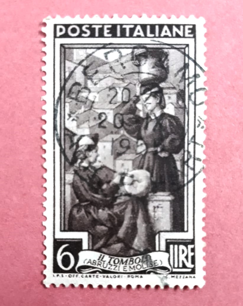 Issue:   Italy 1950 Tombolo Stamp Type:   Stamp Number of Stamps:    1 Stamps Denomination:   6  L Issue Date:   1950 Issued By:   Italy post Type:   Stamp Number of Stamps:    1 Stamps Denomination:   6  L Issue Date:   1950 Issued By:   Italy post