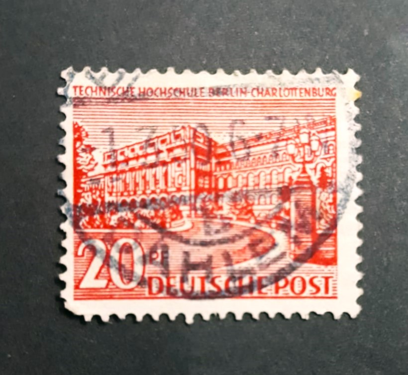Issue:   German Berlin 1949 Technische hochschule Charlottenburg Stamp Type:   Stamp Number of Stamps:   2 Denominations:   20 PF Issue Date:   1949 Issued By:   Germany Deutsche Post ( Deutschland )