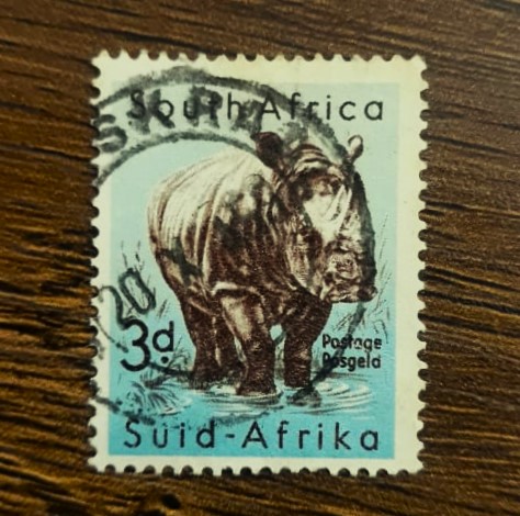 Issue:   South Africa Rhino Stamp Type:   Stamp Number of Stamps:   1 Stamps Denomination:   3 D Issue Date:    Issued By:   South Africa POST