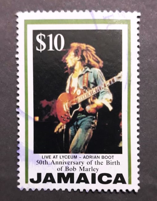 Issue:   Jamaica Bob Marley Live At Lyceum 1995 Stamp   Type:   Stamp   Number of Stamps:   1   Stamps Denomination:   10 C   Issue Date:   1995   Issued By:  Jamaica