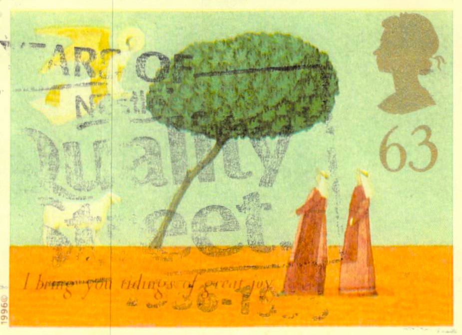Issue:    UK Christmas 1996 I Bring You Tidings Of Great Stamp Type:   Stamp Number of Stamps:   1 Stamps Denomination:   63  £ Issue Date:    1996 Issued By:   Royal Mail, United Kingdom (UK)