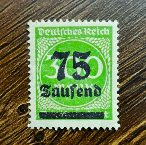 Issue:   Germany 1923 Saufend Stamp Type:   Stamp Number of Stamps:   1 Denominations:    75 PF Issue Date:   1923 Issued By:   Germany Deutsche Post ( Deutschland )