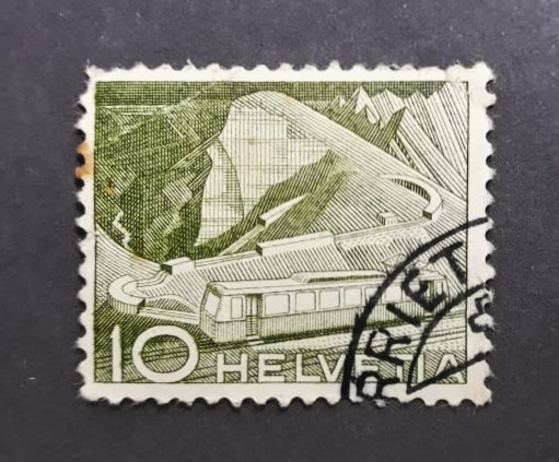 Issue:   Switzerland 1949 Circa Stamp Type:   Stamp Number of Stamps:   1 Stamps Denomination:   10 C Issue Date:   1949 Issued By:   Switzerland Post