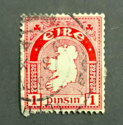 Issue:   Ireland 1922 Map Stamp Type:   Stamp Number of Stamps:  2 Stamps Denomination:   1, 1,  EUR Issue Date:   1922 Issued By:    Ireland Post