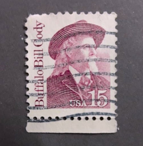Issue:  USA 1988 Buffalo Bill Cody Stamp Type:   Stamp Number of Stamps:   1 Stamps Denomination:   15 C Issue Date:   1988 Issued By:   United States Postal Service (USPS)