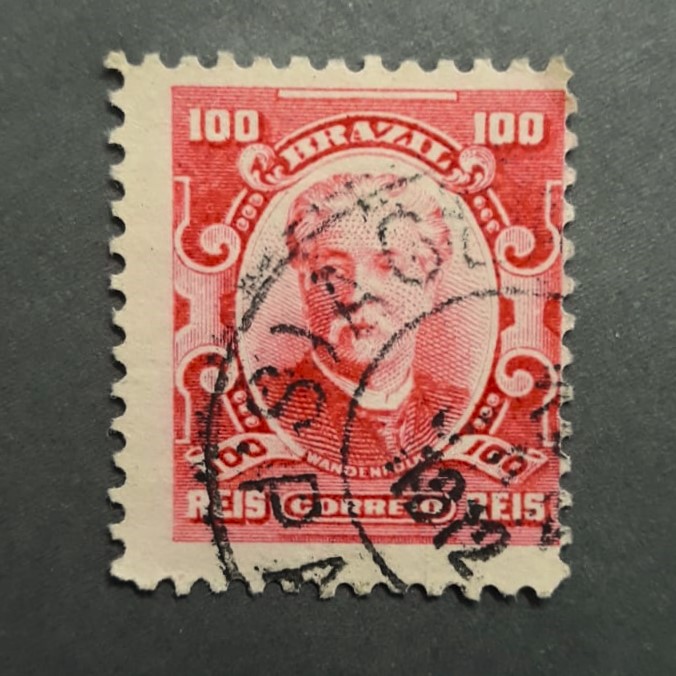 Issue:   Brazil 1906 Eduardo Wandenkolk Stamp Type:   Stamp Number of Stamps:   1 Denominations:  100 Reis Issue Date:   1906 Issued By:   Brazil post