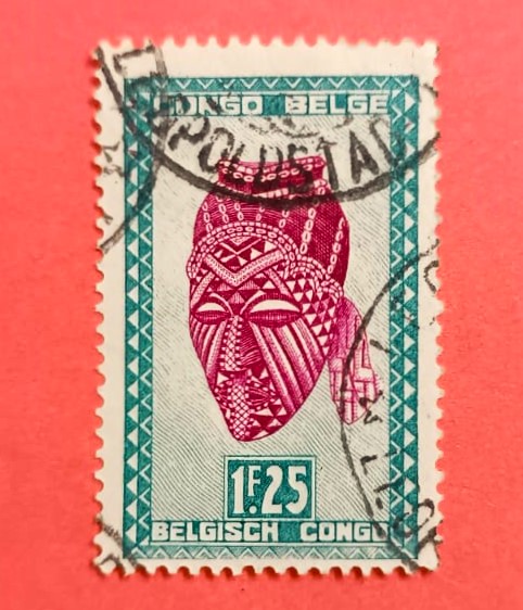 Issue:    Belgium Congo 1948 Mask Stamp Type:    Stamp Number of Stamps:  1 Denominations:    1.75 F Issue Date:    1948 Issued By:    Bpost, Belgium (Belgique-Belgie)