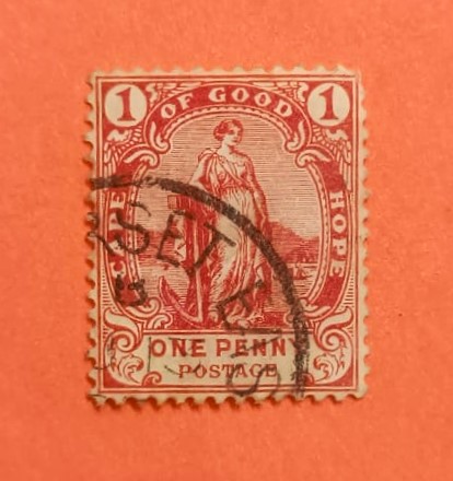 Issue:    UK Cape Of Good Hope 1904 British Stamp Type:   Stamp Number of Stamps:   1 Stamps Denomination:   1 Penny Issue Date:    1904 Issued By:   Royal Mail, United Kingdom (UK)