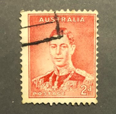 Issue:   Australia 1938 2D King George Stamp Type:   Stamp Number of Stamps:   1 Stamps Denomination:    2 D Issue Date:   1938 Issued By:   Australia Post