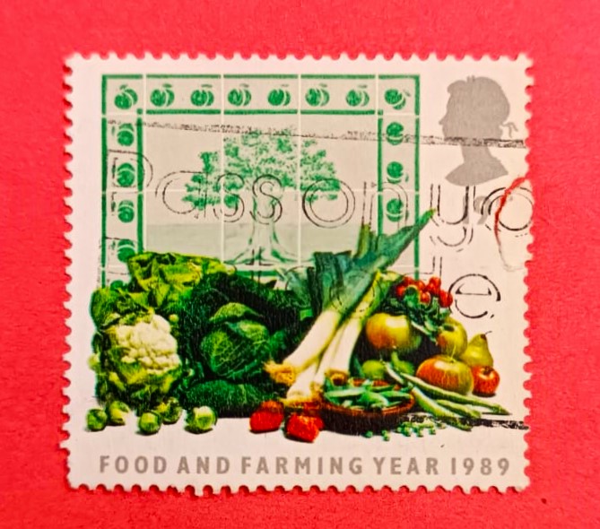 Issue:    UK Food And Farming Year 1989 Stamp Type:   Stamp Number of Stamps:   1 Stamps Denomination:    19 £ Issue Date:    1989 Issued By:    Royal Mail, United Kingdom (UK)