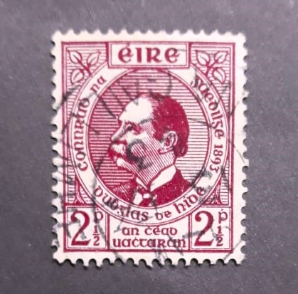 Issue:    Ireland 1943 Douglas Hyde Stamp Type:   Stamp Number of Stamps:   1 Stamps Denomination:   2 1/2  P Issue Date:    1943 Issued By:    Ireland Post