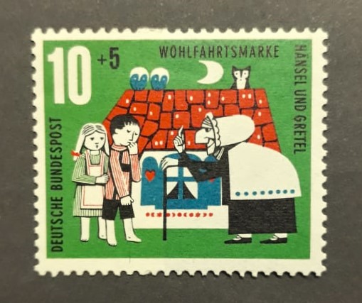 Issue:   German 1961 Hansel And Gretel Stamp Type:   Stamp Number of Stamps:    1 Denominations:    10 + 5 P F Issue Date:   1961 Issued By:   Germany Deutsche Post ( Deutschland )