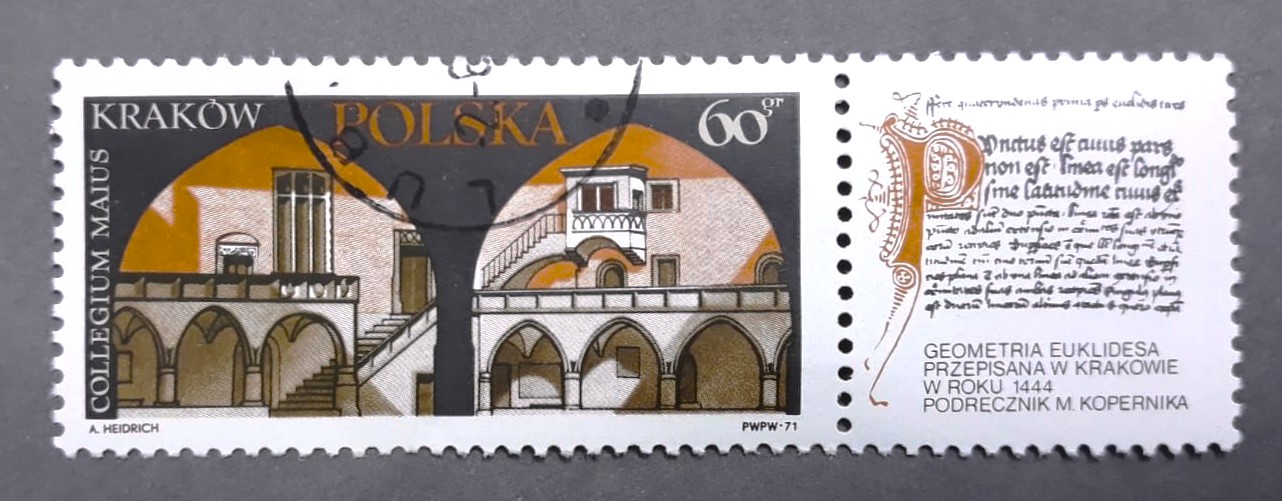 Issue:   Poland 1971 Collegium Maius Stamp Type:   Stamp Number of Stamps:  1 Stamps Denomination:   71 PW PW Issue Date:   1971 Issued By:   Poland POST