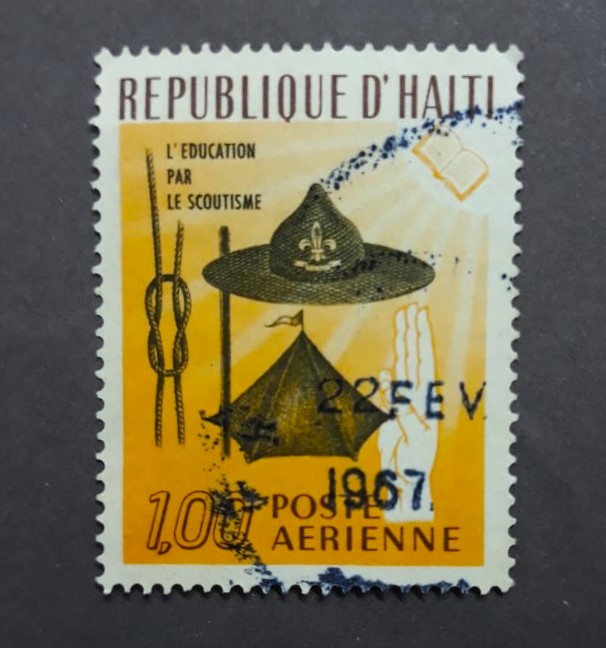 Issue:    Republique Haiti Boy Scouting Stamp Type:   Stamp Number of Stamps:   1 Stamps Denomination:   100 Aerienne Issue Date:    Issued By:   Haiti Post