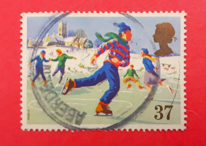 Issue:    UK Great Britain ICE Skating 1990 Stamps Type:   Stamp Number of Stamps:   1 Stamps Denomination:   37 P Issue Date:  1990 Issued By:   Royal Mail, United Kingdom (UK)